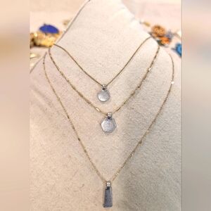 Elegant Gold and Silver Pendant Necklace Set